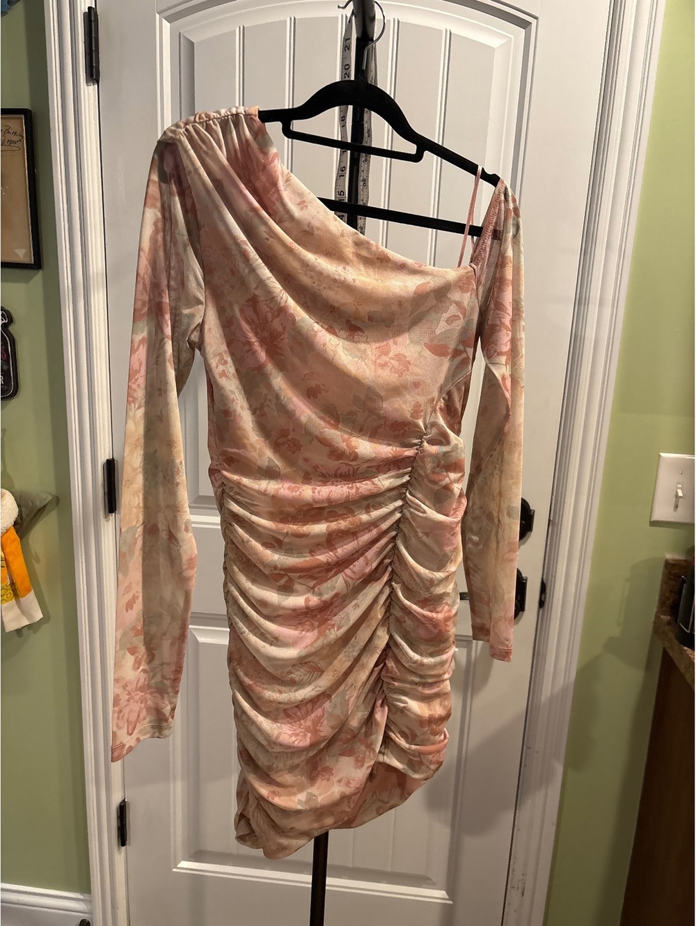 #FB050 NWOT Free People Briella Printed Ruched Mini Dress, Size S